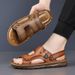Sandals Summer 2025 New Style, Breathable Sandals External Wear, Genuine Leather Slippers, Cowhide Sole Beach Shoes For_vogvips.com