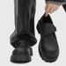 Men's Chunky Derby Shoes - Retro Thick Sole Oxford Brogues For Casual & Formal Wear - Black Wide Fit Comfortable Shoes_vogvips.com