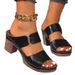 2026 Summer European And American Plus Size 43 Open-Toe High-Heeled For Women Cross-Border Chunky Heel Embossed_vogvips.com