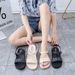 Cross-border Spring-summer Roman Flat Sandals For Women, One-strap Open-toe Women's Sandals, Student Outdoor Pleated_vogvips.com
