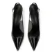Women's Brown Patent Slingback Heels Pointed Toe Stiletto High Heel Pumps Daily Outfit_vogvips.com