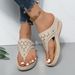 Women's Shoes Flip Flops Women Summer Large Size Hollow Metal Thick Soled Sandals Women_vogvips.com
