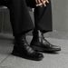 Wind Square Head Thick Sole Heightening Martin Boots Retro Tooling Boots Business Men's Boots_vogvips.com