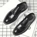 Business Formal Leather Men, Breathable Casual Brogue For Autumn, Korean Style British Wedding Groom Shoes_vogvips.com