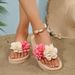 Women's Summer Outdoor Wear 2026 New Model Seaside Beach Vacation Slip-on Floral Sandals For Women_vogvips.com