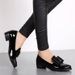 Fashion Single Shoes Women's 2025 Summer New Style Pointed PU Bow Shallow Mouth Low Heel One Step Solid Color_vogvips.com
