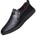Euro Step Men's Casual Leather Loafers Spring Versatile Comfortable Work Soft Sole Slip-On Lazy Dad Shoes_vogvips.com