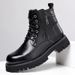 European Warm Series Martin High Autumn New Fleece Lined Warm Business Casual Height Increasing Mid Top Leather Shoes Men's Work Boots_vogvips.com