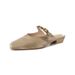 Women's Summer Backless Square Toe Mule Sandals Chunky Heeled Slippers Sheepskin Outdoor Wear_vogvips.com