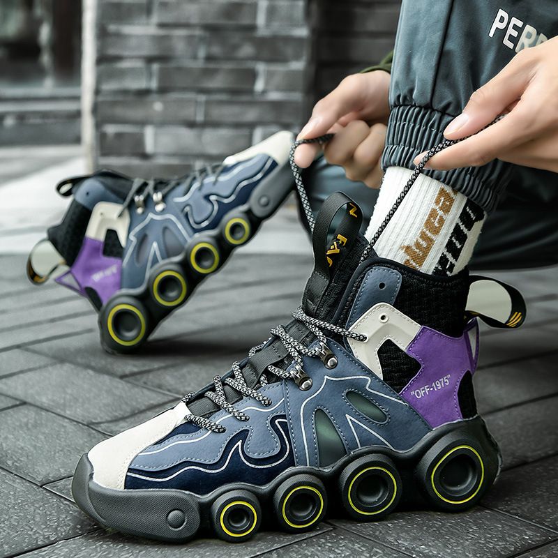 High-top For Men, Spring And Autumn Thick-soled Dad Shoes, Ins Style Trendy Sports Casual Shoes_vogvips.com