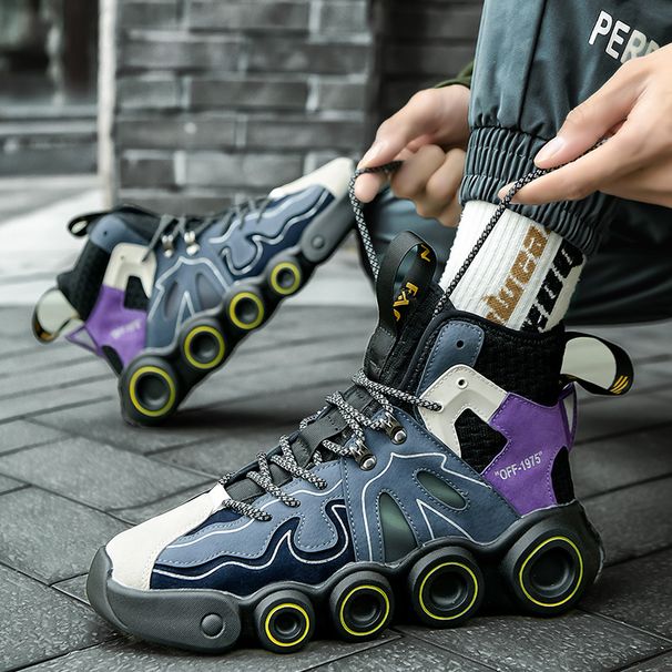 High-top For Men, Spring And Autumn Thick-soled Dad Shoes, Ins Style Trendy Sports Casual Shoes_vogvips.com