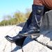 European Warm Series Punk Rock Long High Tube Men's Leather Skull Iron Chain Lace-up Cowboy Thick Sole Trendy Stage Martin Boots_vogvips.com