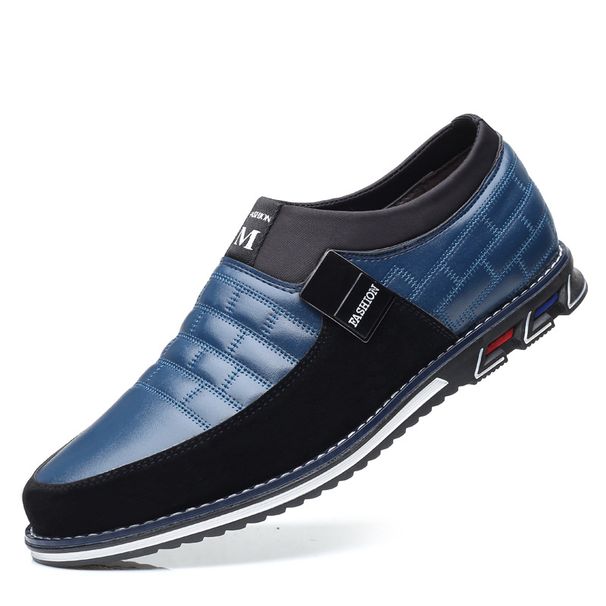 New Round Head Casual Leather Korean Edition Youth Lace up Trendy Breathable Single Large Men's Shoes_vogvips.com