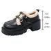 Women's Retro Fleece Lined Mid Heel Loafers Plus Size Furry Cotton Shoes Autumn New_vogvips.com