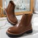 Women's British Style Martin Boots With Elastic Cuff Thick Sole Back Zipper Ankle Plus Size New Autumn_vogvips.com