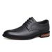 Euro Step Spring And Autumn Men's Brogue High-End Leather Top Layer Cowhide British Round Toe Formal Business Shoes_vogvips.com