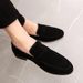 Men's Small Leather Shoes Casual Daily Loafers Simple Suede Slip-on Fashion Shoes_vogvips.com