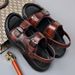 Summer Man Sandals Dual-Purpose Leather Mens Slippers Casual Outdoor Slides Beach Shoes Quick Dry Man Half Drag Flip_vogvips.com