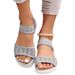2025 New Plus Size Women's Shoes, Sports Fly Woven Fish Mouth Flat Sandals With A Straight Buckle, Slippers_vogvips.com