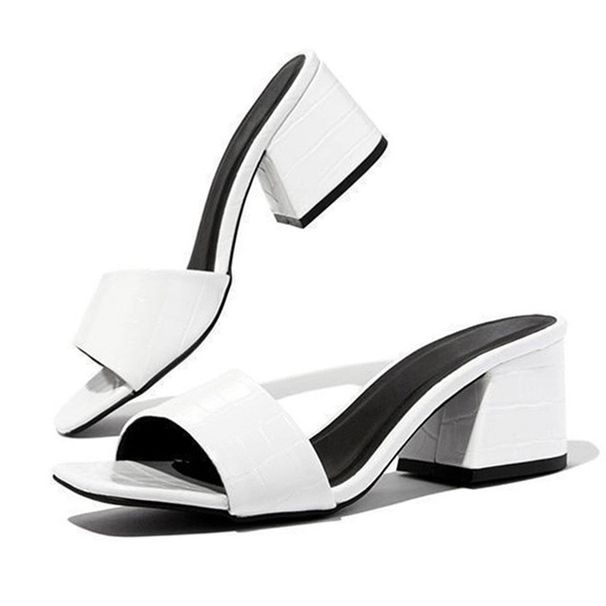 African Chunky Heel High Heeled Sandals for Women Square Toe Strappy Sandals European American Style_vogvips.com