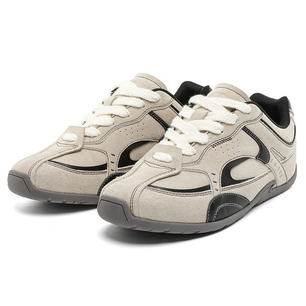 Gu Yun | Korean Version 2025 Autumn New Flat Bottomed German Training Women's Pink Brown Three Color Forrest Gump Casual_vogvips.com