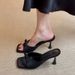 2025 Spring And Autumn New French Style High Heel Mules For Women Summer Outdoor Square Toe Stiletto Strap Butterfly_vogvips.com