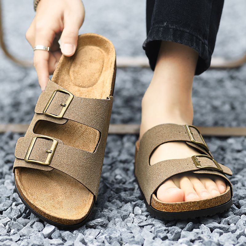 New Casual Flip-flops, Men's Outdoor Wooden Clogs, Trendy Anti-slip And Anti-odor Flip-flops_vogvips.com