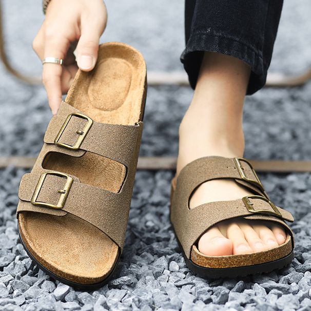 New Casual Flip-flops, Men's Outdoor Wooden Clogs, Trendy Anti-slip And Anti-odor Flip-flops_vogvips.com