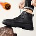 European Warm Series Internet Celebrity Live Streaming Men's Winter Fleece-Lined Warm Cotton Fashionable Youth High-Top Casual Martin Leather_vogvips.com