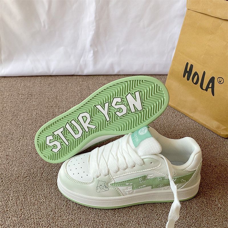 Women's Korean Style Skateboard Shoes Casual Versatile Retro Street Style Autumn Niche Fashion Student American Bread Shoes_vogvips.com