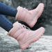 Winter Snow Boots Women High Top Lace-up Plush Warm Soft Solid Color Casual Shoes Women Anti-slip Hiking Shoes Women_vogvips.com