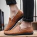 Men's Leather Spring Casual Loafers Slip-On Lazy Summer Shallow Driving Shoes_vogvips.com