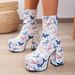 2022 New European And American Style Plus Size Denim Short For Women, Foreign Trade Cross-Border Square Toe Waterproof_vogvips.com