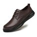 Leather Shoes Men's Dress Leather Shoes Round Head Tide Lace-up Casual Shoes_vogvips.com