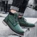 European Warm Series Autumn Winter 2025 New Plus Size Trendy Versatile Mid-Calf Leather Martin Men's Cotton-Padded Work Big Head Boots_vogvips.com