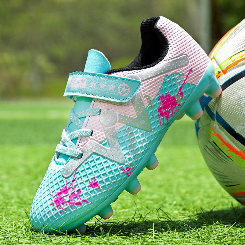 Children's Football Shoes Long Boys With Velcro TF Broken Spikes, Boys, Elementary School Students, Training Girls_vogvips.com