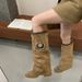 Meng Ziyi's Same Style Winnie Vera Straight-Leg With Simple Cutout Design And High Heel Fashion Boots_vogvips.com
