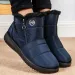 Womens snow lightweight zipper shoes plush warm medium high plus size Botas unprinted womens boots 241024_vogvips.com