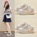Half-white Shoes, Female Students Thick-soled Heightening Shoes, Mesh Surface Breathable And Casual_vogvips.com