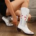 Women Boots Knee High Boots Heel Boots Women Ankle Boots Autumn Winter Short Boots Autumn Winter New White Long Women Embroidered Ethnic Style Large_vogvips.com