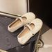 French Evening Mary Jane Children's 2025 Spring/Summer New Style Flat Bottom Wrinkle One Word Belt Shallow Mouth Grandma_vogvips.com
