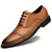 Euro Step Spring Summer New Men's Formal Leather Top Layer Cowhide Handmade Business Brogue Shallow Mouth Lace-up Single Shoes_vogvips.com