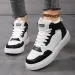 Men's And Women's Autumn New Leather Casual Campus White Sports High Top Shoes_vogvips.com