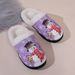 Cozy Plush Slippers For Women & Men - Soft Fleece-Lined Indoor/Outdoor House Shoes With Cartoon Print (Black, Red, Purple)_vogvips.com