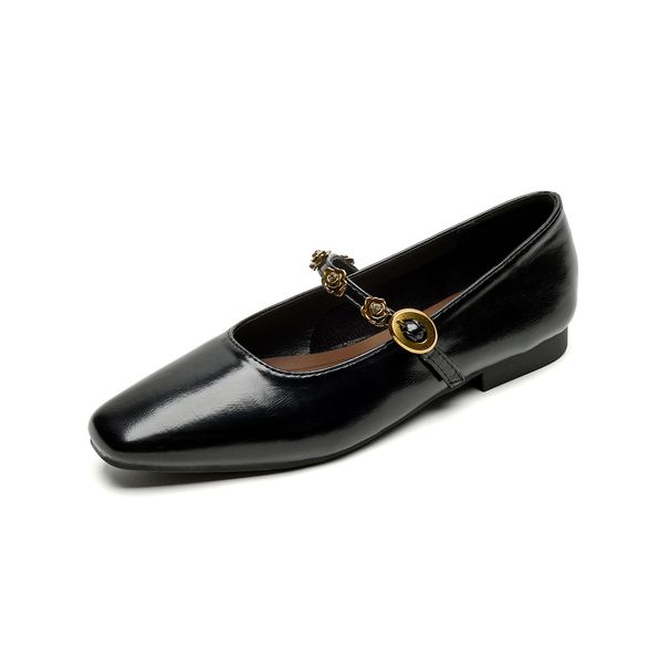 Square Toe French Mary Jane Soft Sole 2025 Spring Autumn Little Style One Strap Shallow Mouth Single Shoes For_vogvips.com