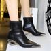 Women's Shoes Banquet Ankle Boots For Women, Metal Heel, Mid Heel, Hollowed Out Heel, Iron Toe, Pointed Toe._vogvips.com