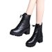 Z Martin 2024 New Winter Versatile Short With Chunky Mid Heels, Thick Soles, Internet Celebrity Platform Lace-up Boots_vogvips.com