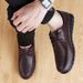 Large Size Men's Casual Leather Shoes Lace-up Casual Shoes Solid Color Men's Shoes_vogvips.com