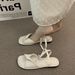French-style Vintage Flat Sandals For Women, 2025 Summer New Fairy-style To Match Skirts, Roman-style One-strap Beach_vogvips.com