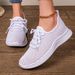 Casual Women's Single Shoes Lace-up Mesh Breathable Sneakers Large Size Spot Women's Mesh Shoes_vogvips.com